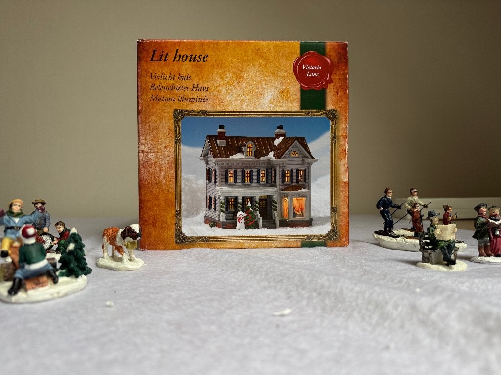 Prachtig Kerstdorp (Lumineo) – Verlicht huis, Ophalen of Verzenden, Zo goed als nieuw