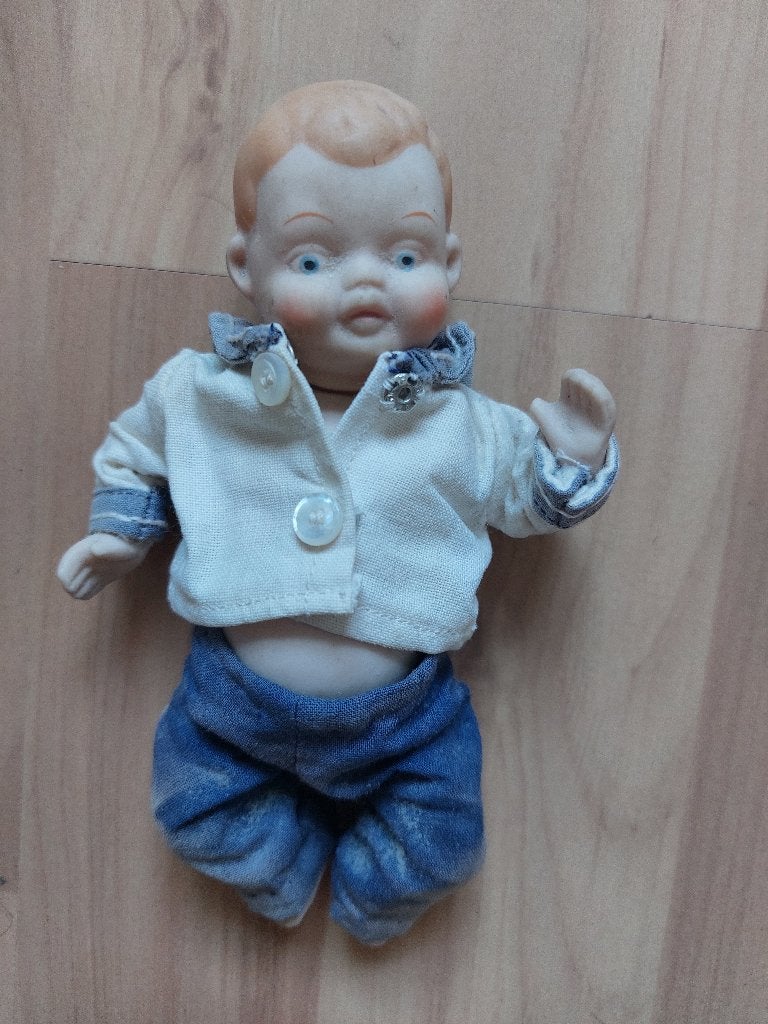 Antieke porseleinen biscuit pop, Ophalen of Verzenden