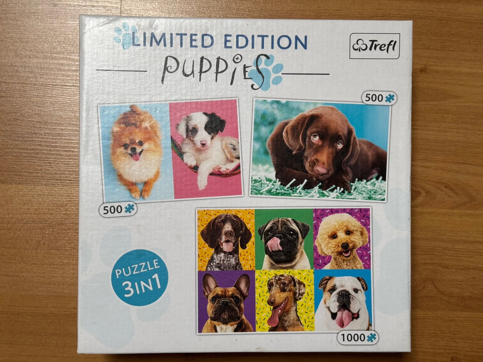 Trefl 3 puzzels honden compleet, Ophalen of Verzenden, 500 t/m 1500 stukjes, Zo goed als nieuw