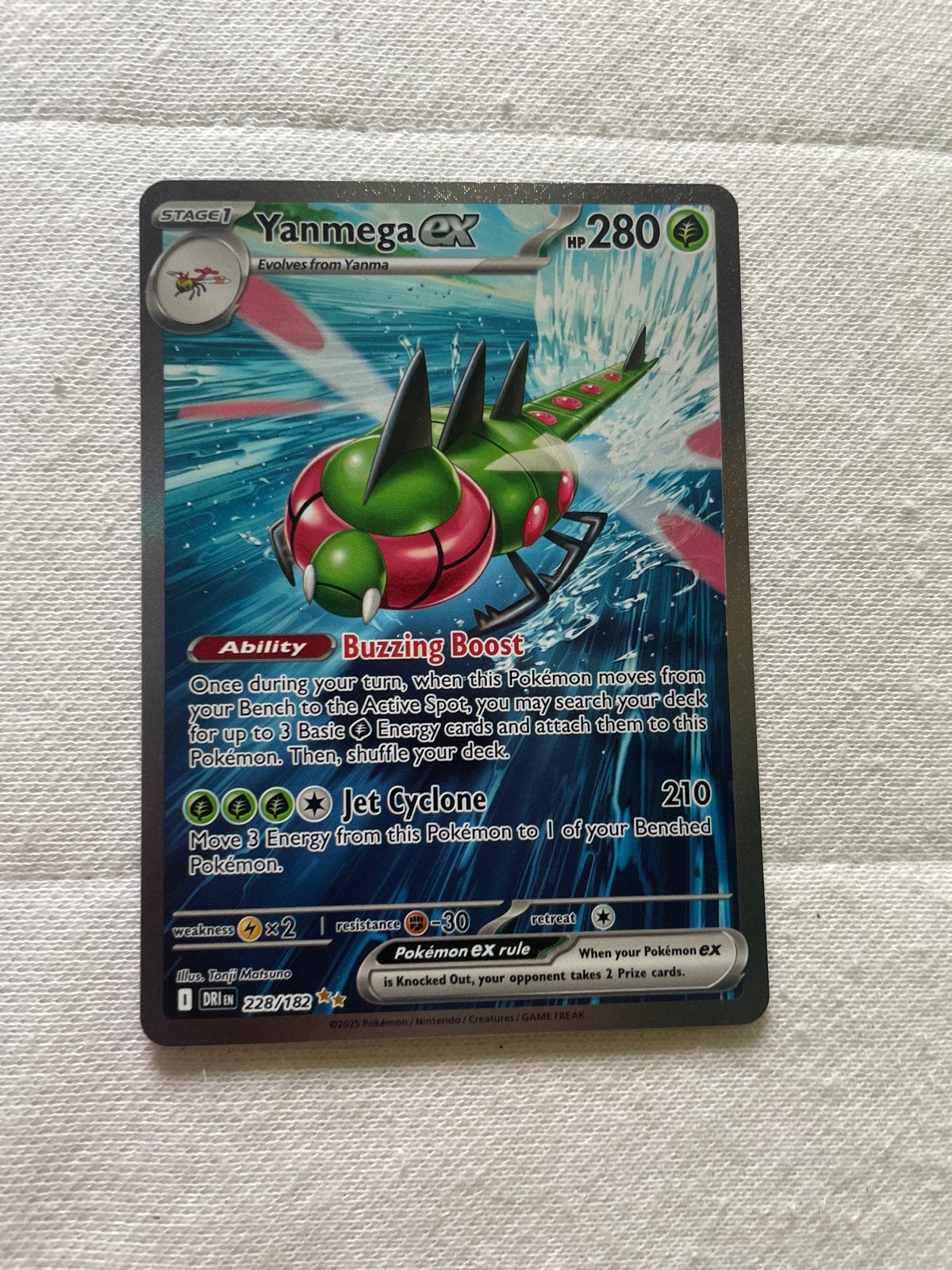 Yanmega ex 228/182 - Obsidian Flames Pokémon kaart, Ophalen of Verzenden, Zo goed als nieuw, Losse kaart, Foil