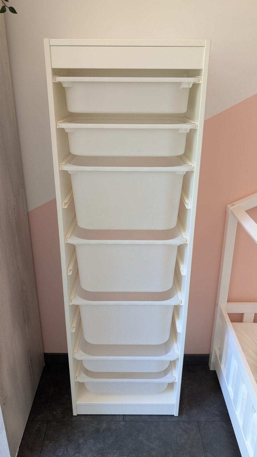 IKEA Trofast Opbergkast met Bakken - Wit 46x30x145, Ophalen, Gebruikt, 105 cm of meer, Minder dan 50 cm