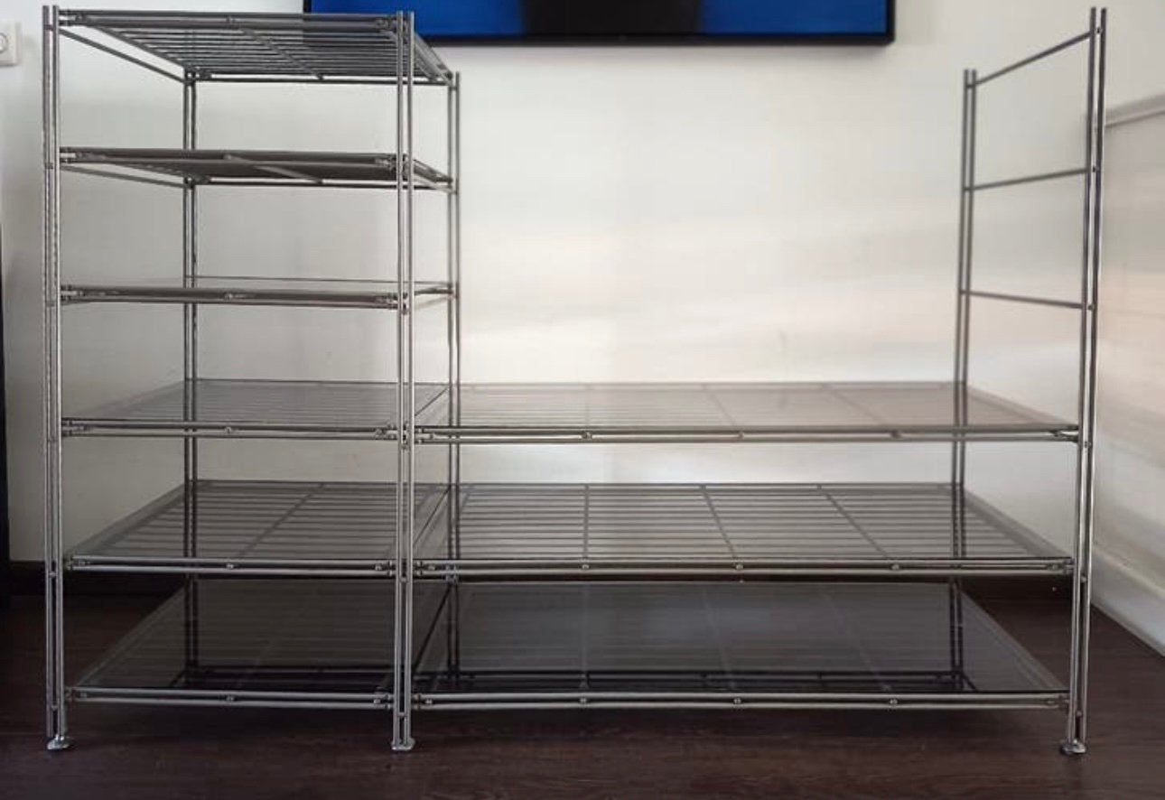 Vintage IKEA draadstaal stellingkast by Niels Gammelgaard, Ophalen, Zo goed als nieuw, 25 tot 50 cm, Glas