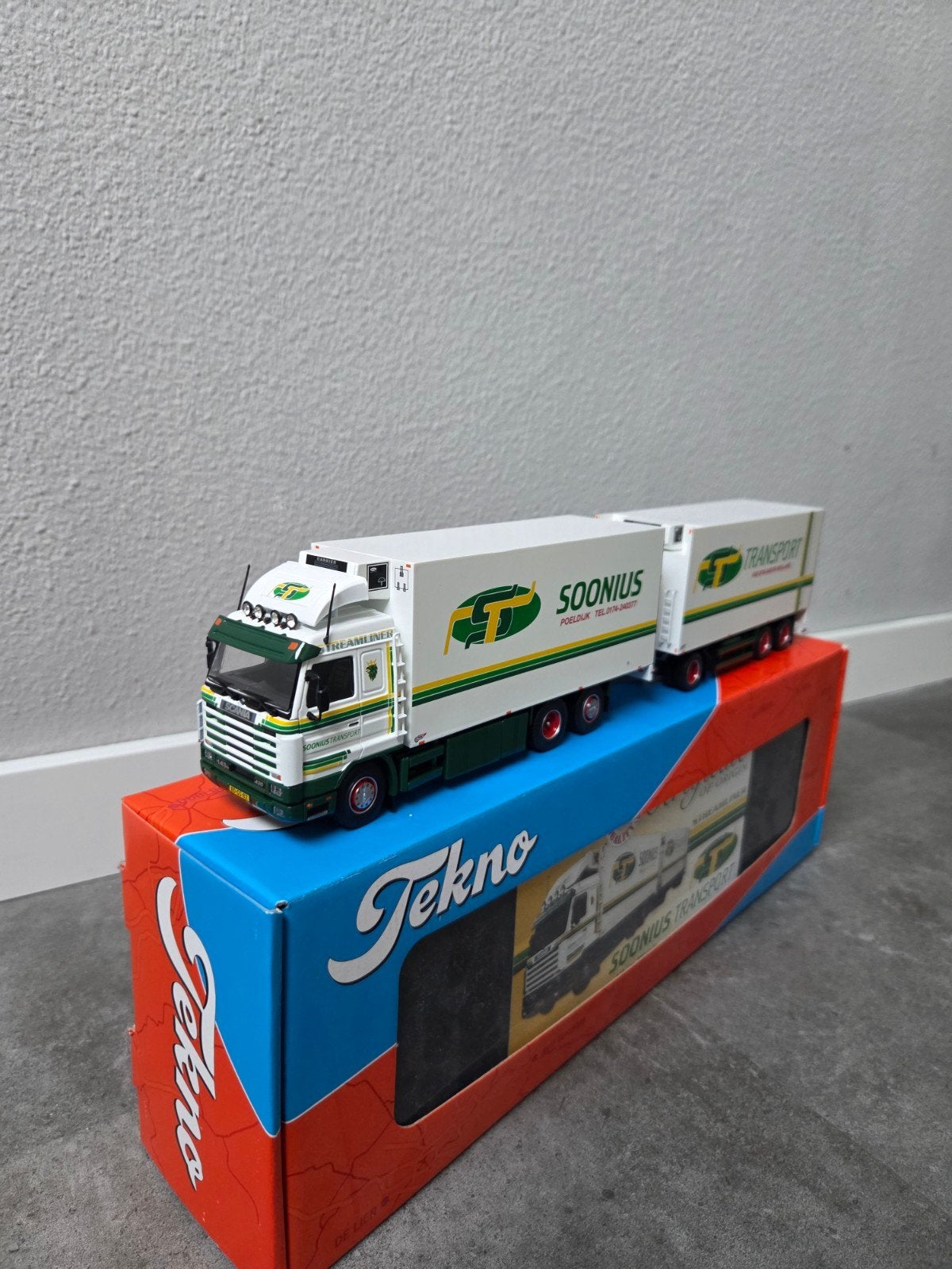 Tekno Scania Streamliner Soonius Transport, Overige merken, 1:32 tot 1:50, Ophalen of Verzenden, Zo goed als nieuw