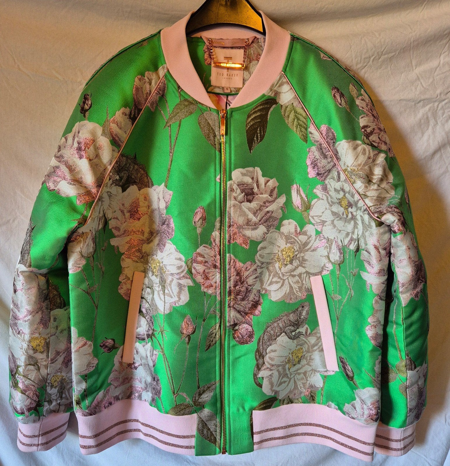 Ted Baker groen bloemenjack maat 4, Ted Baker, Ophalen of Verzenden, Zo goed als nieuw