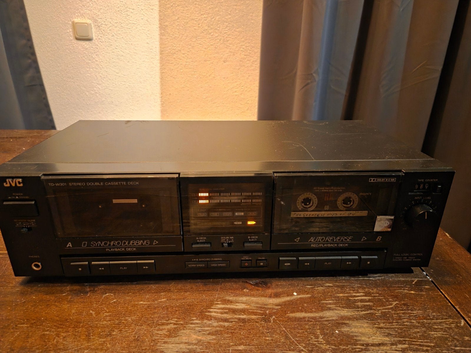 JVC TD-W301 dubbel cassettedeck - Werkend, Audio, Tv en Foto, Ophalen of Verzenden, Dubbel, JVC, Auto-reverse