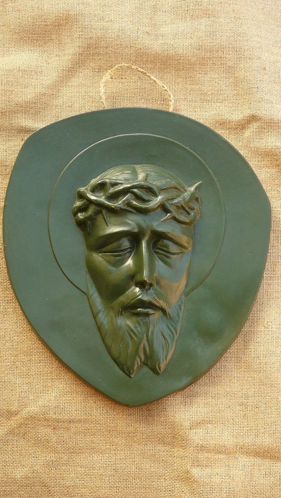 Christushoofd van keramiek - jaren 1930, Ophalen of Verzenden, Gebruikt, Kaart of Prent