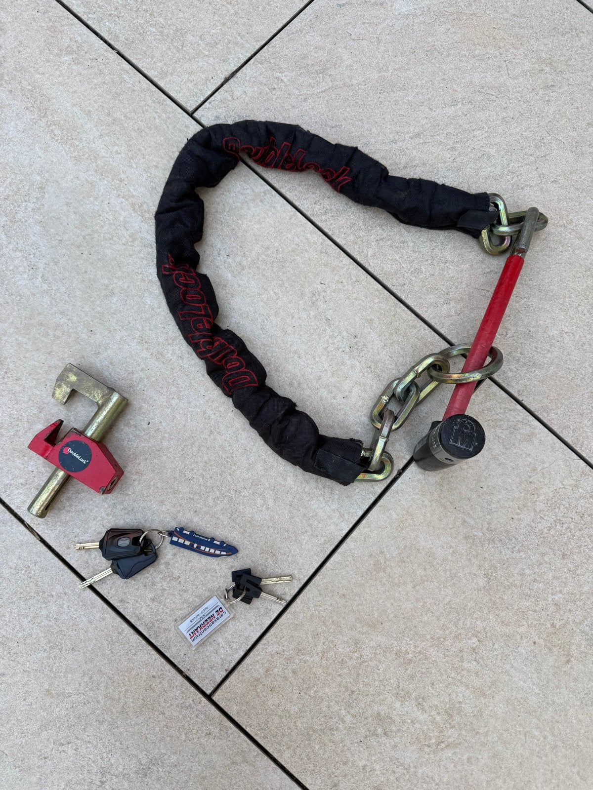 DoubleLock kettingslot + koppelingsslot compleet, Caravans en Kamperen, Ophalen, Gebruikt