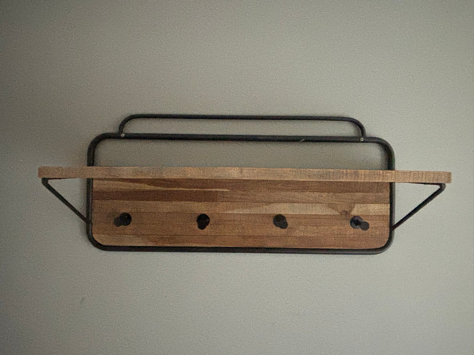 Mangohouten kapstok met plank - 90x25x40 cm, Gebruikt, Minder dan 100 cm, Hout, Ophalen