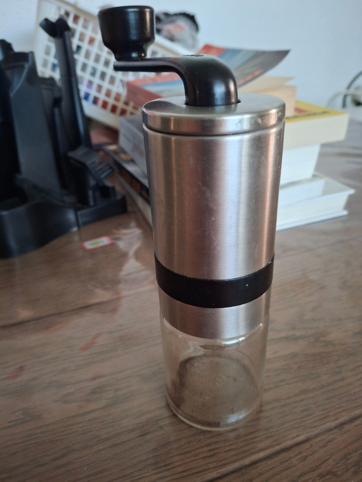 Handmatige koffiemolen - RVS en glas, Zilver, Ophalen of Verzenden, Metaal, Overige merken