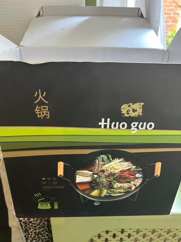 Chinese Fondue Set - Hot Pot met Wok en Zeefjes, Huis en Inrichting, Overige typen, Nieuw, Ophalen of Verzenden, Zwart