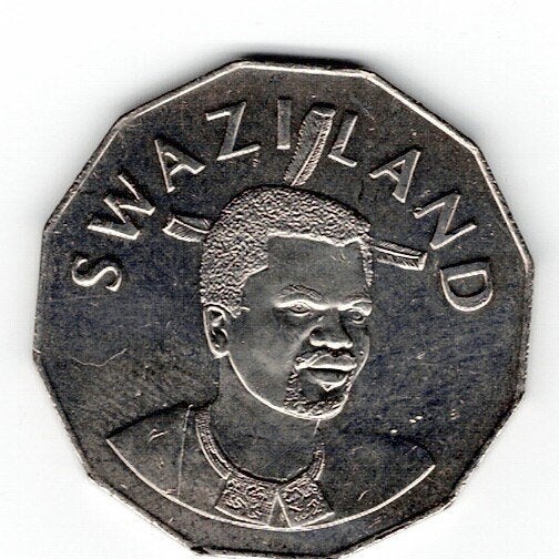 23-1800 Swaziland 50 cent 1998, Postzegels en Munten, Verzenden, Overige landen, Losse munt