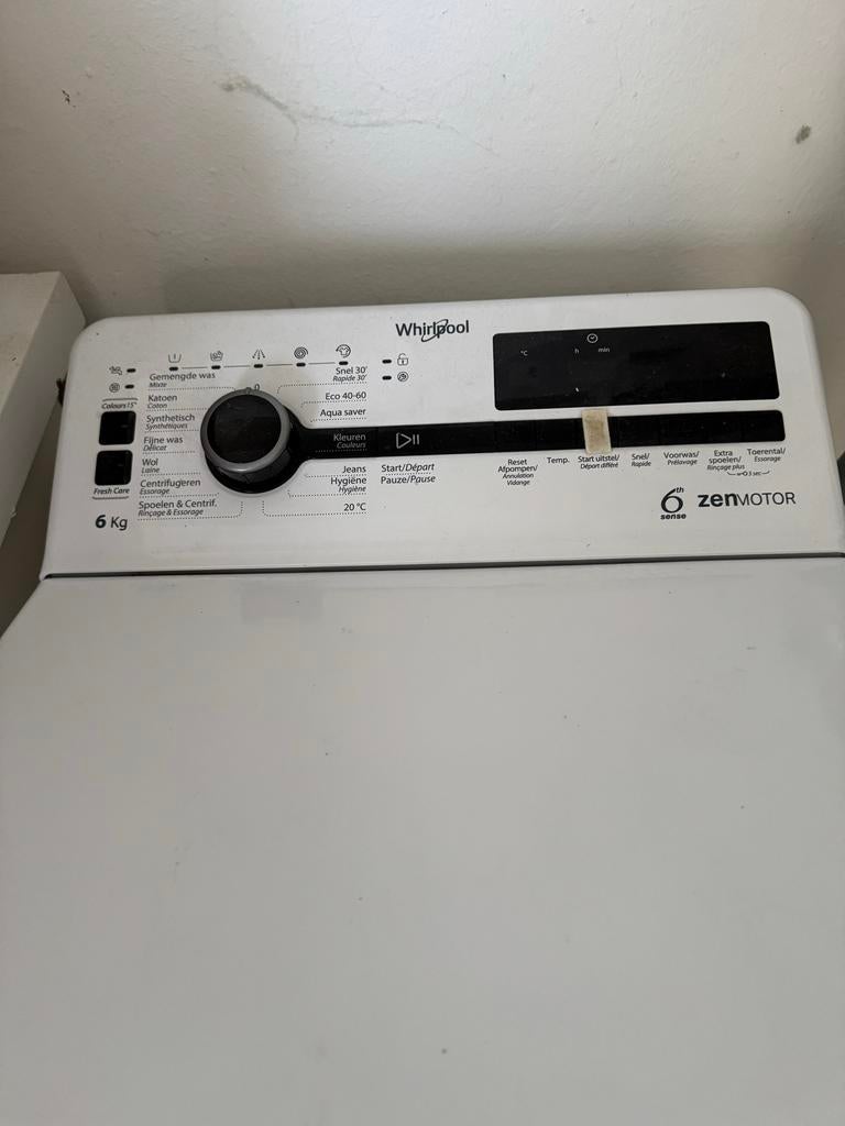 Whirlpool 6th Sense Bovenlader Wasmachine 6 kg, Witgoed en Apparatuur, Wasmachines, 1200 tot 1600 toeren, 4 tot 6 kg, Bovenlader
