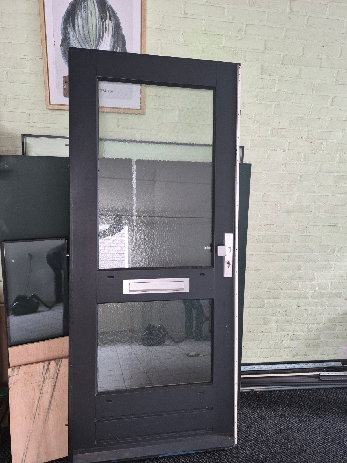 Hardhouten voordeur met HR++ glas en 3-puntsluiting, Ophalen, -, 80 tot 100 cm, -