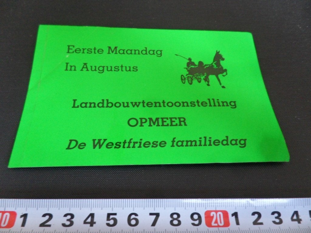 sticker landbouwtentoonstelling OPMEER westfriese familiedag, Ophalen, Zo goed als nieuw