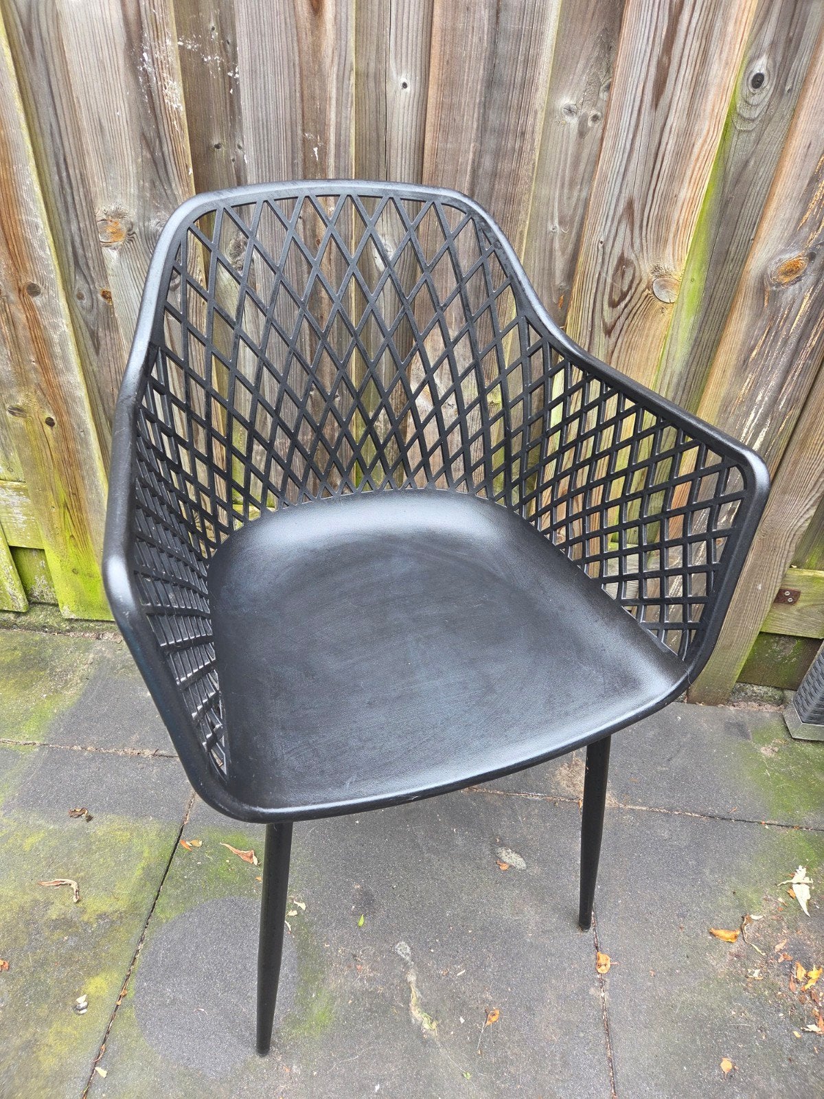 6 zwarte tuinstoelen, Tuin en Terras, Tuinstoelen, Ophalen, Zo goed als nieuw, Kunststof