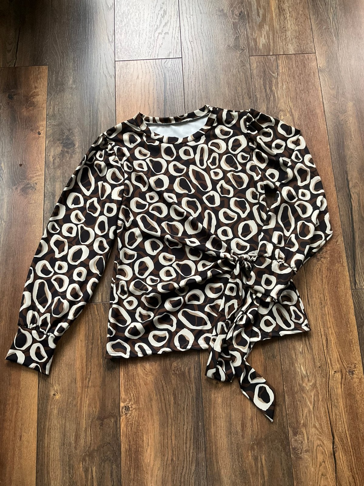 Nieuw! Blouse, top, zwart bruin ecru, Terstal, maat M, Kleding | Dames, Zwart, Nieuw, Lange mouw, Ophalen