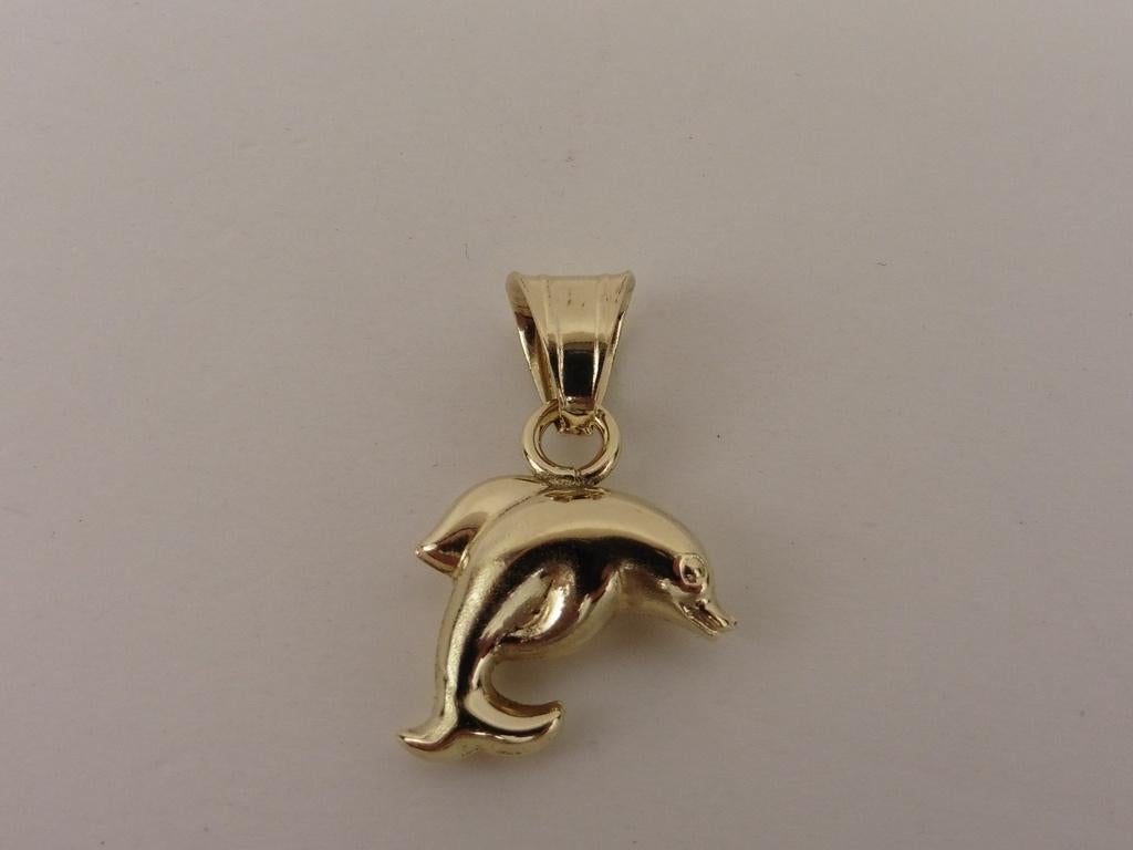 Gouden hanger dolfijn                                    G47, Gebruikt, ., Ophalen of Verzenden, .