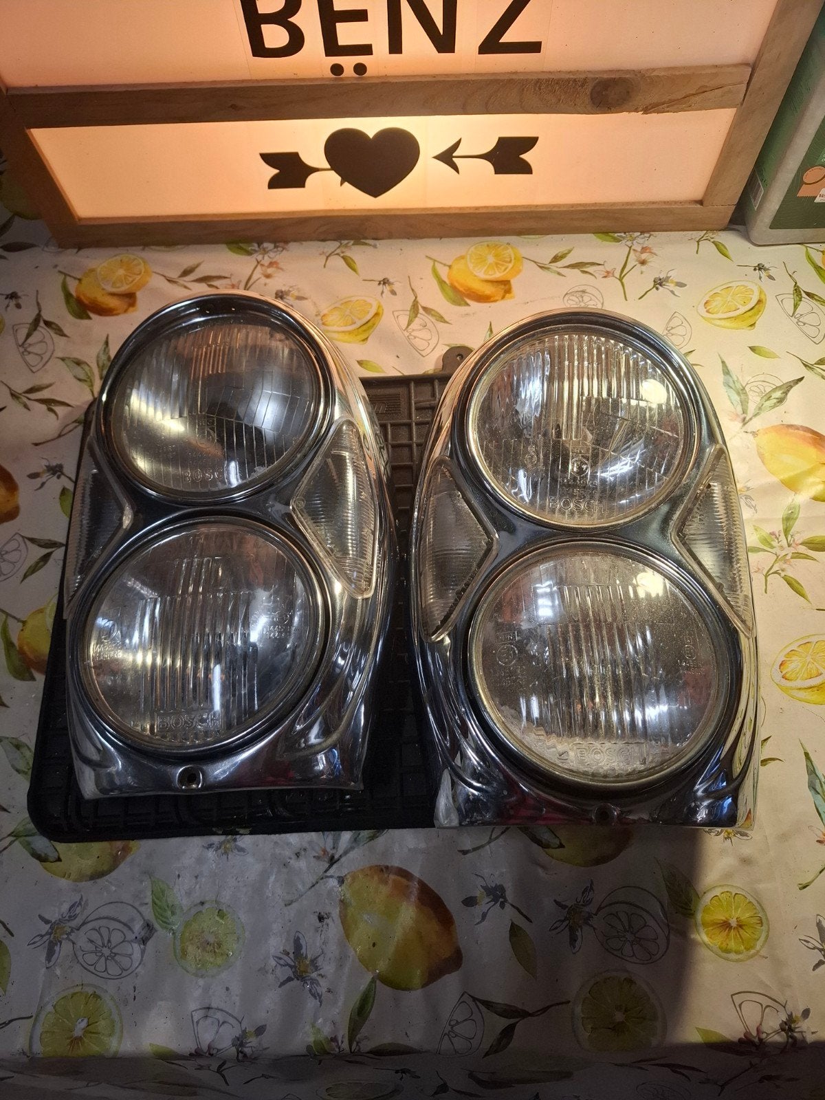 Originele Bosch Mercedes Oldtimer Koplampen Set, Auto-onderdelen, Ophalen of Verzenden, Gebruikt, Mercedes-Benz