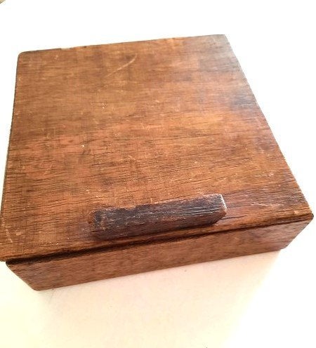 Antiek houten doosje, gevoerd met originele vintage stof, Antiek en Kunst, Ophalen