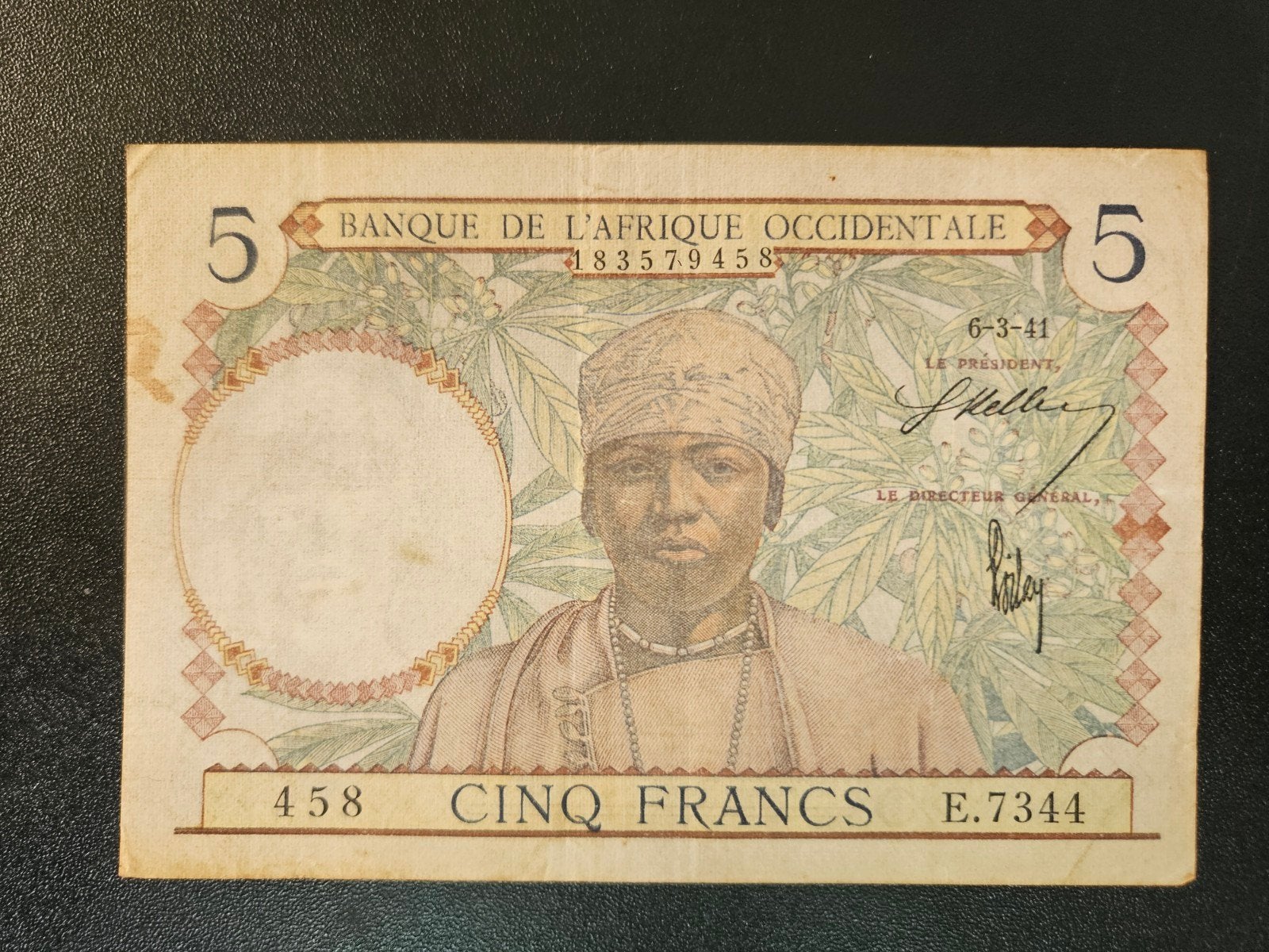 Frans West Afrika pick 21 1941, Postzegels en Munten, Bankbiljetten | Afrika, Ophalen of Verzenden, Overige landen, Los biljet