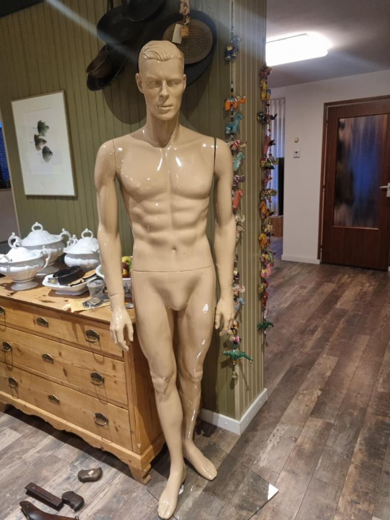 Etalagepop paspop mannequin pop man staand, Ophalen, Gebruikt, Pop