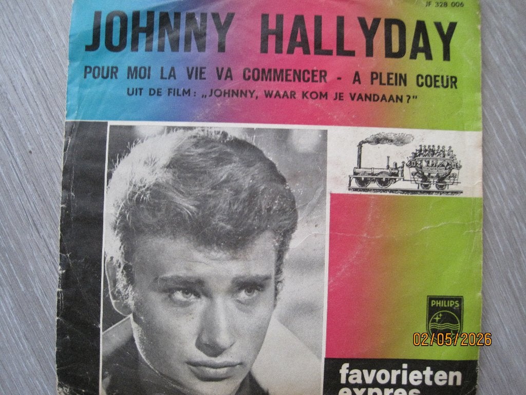 Johnny Hallyday  -  A plein coeur, Fotohoes, 7 inch, Ophalen of Verzenden, Zo goed als nieuw