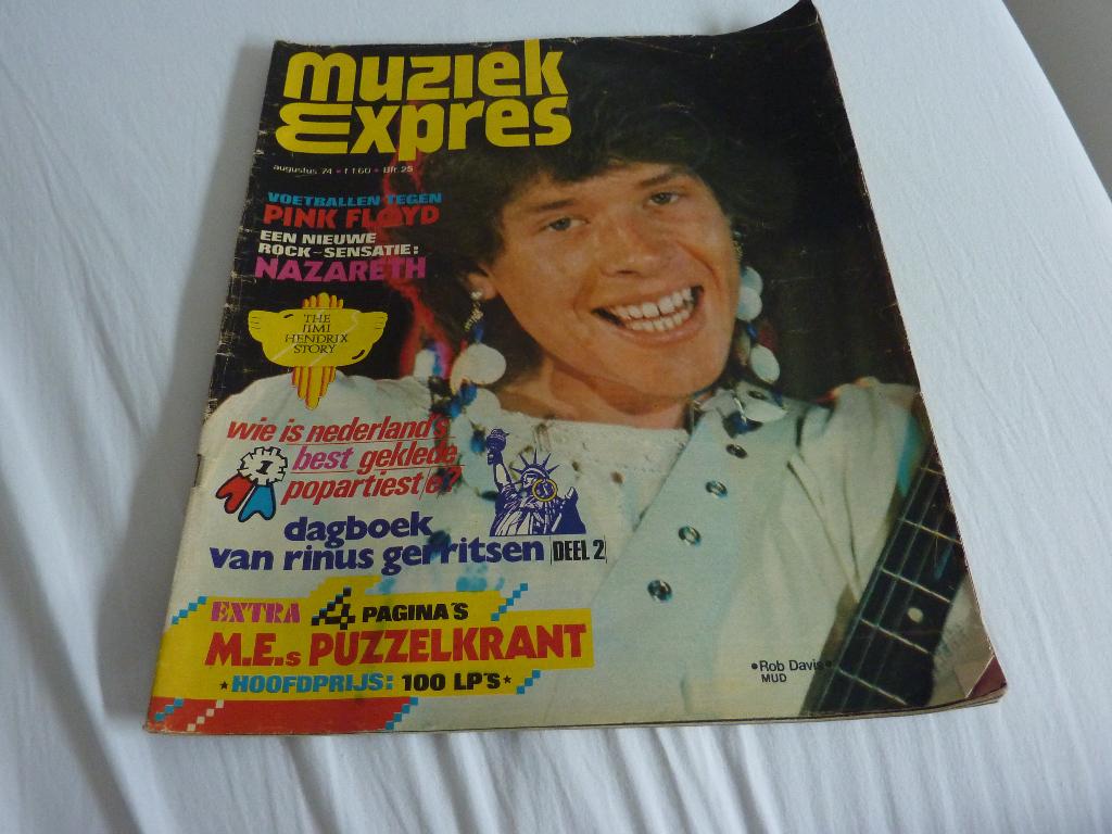 MUZIEK EXPRES`74-MUD-PINK FLOYD-NAZARETH-RUBETTES-J HENDRIX, Verzenden, 1960 tot 1980, Tijdschrift