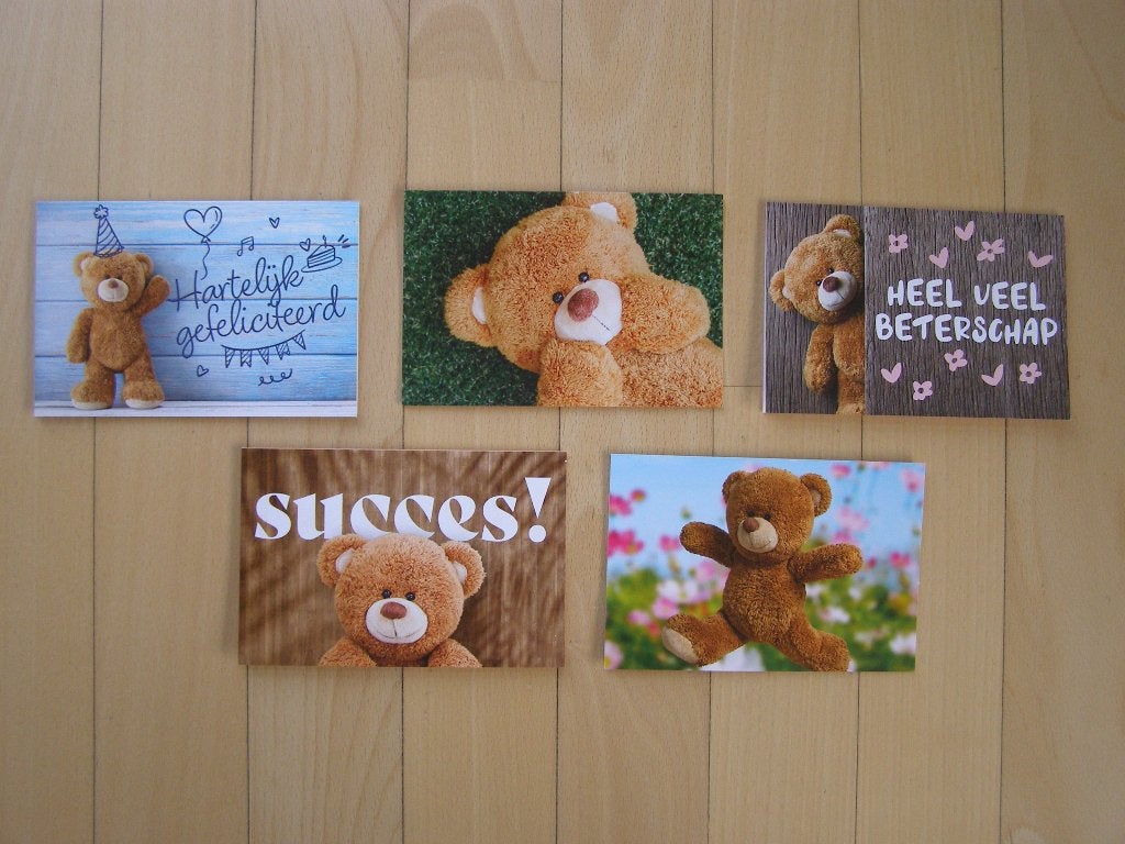 5x Kinderkaart / wenskaart met BEERTJE; NIEUW, Ophalen of Verzenden, Nieuw