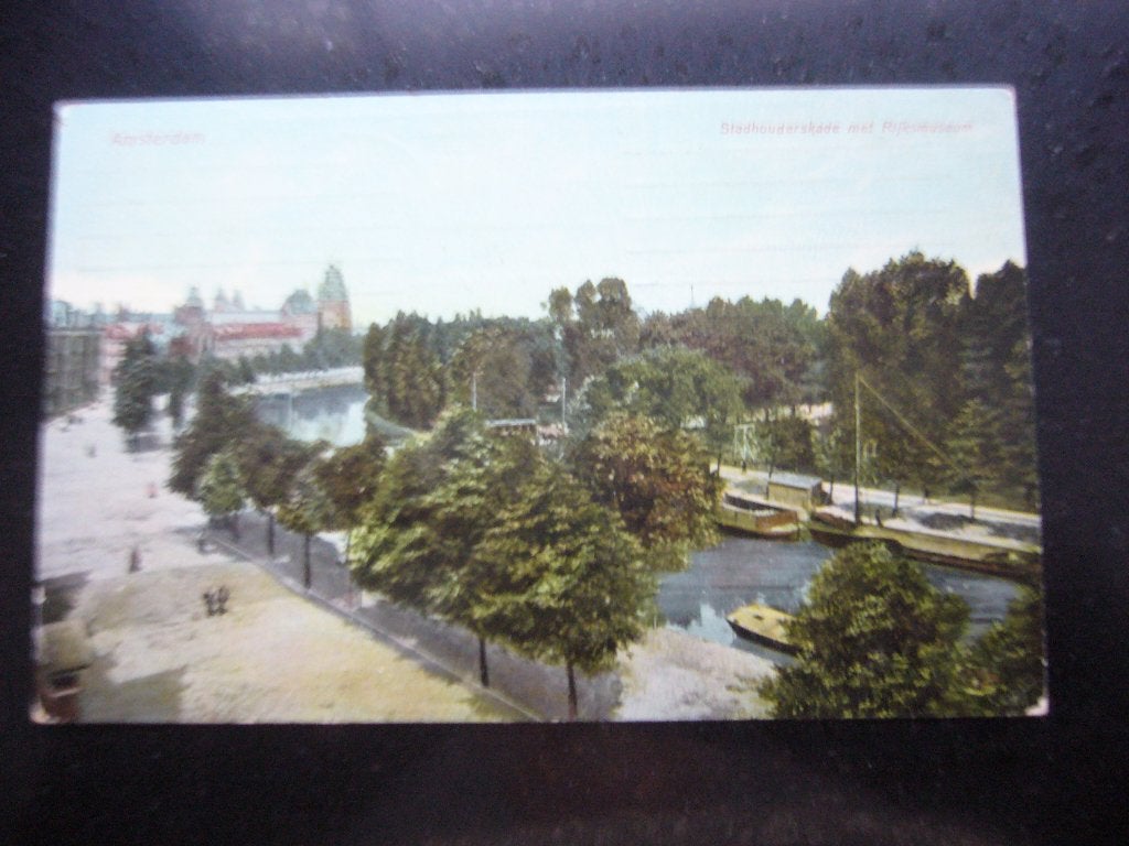 AMSTERDAM  =  STADHOUDERSKADE MET RIJKSMUSEUM 1908, Ophalen of Verzenden, Voor 1920, Gelopen, Noord-Holland