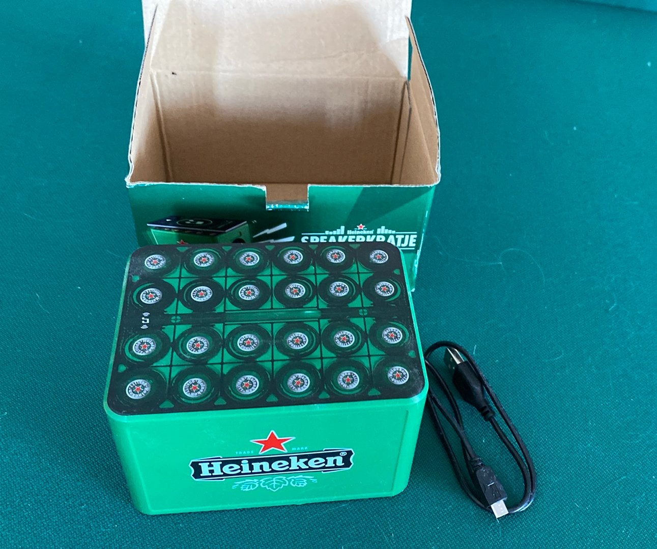 Heineken speakerkratje muziekbox, Ophalen of Verzenden, Gebruikt, Overige typen, Heineken