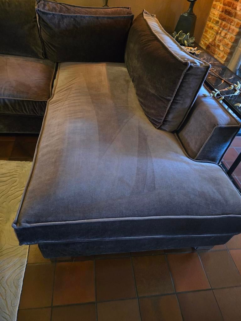 Prachtige u bank velvet .z.g.a.n, Huis en Inrichting, Banken | Sofa's en Chaises Longues, Zo goed als nieuw, Ophalen of Verzenden