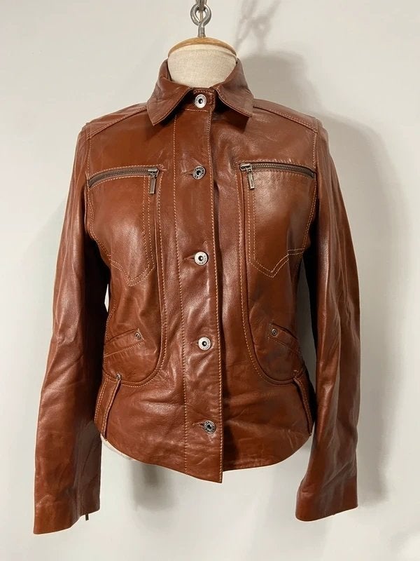 Arma | Bruin leren jack, Kleding | Dames, Jassen | Zomer, Gedragen, Maat 38/40 (M), Bruin, Ophalen of Verzenden