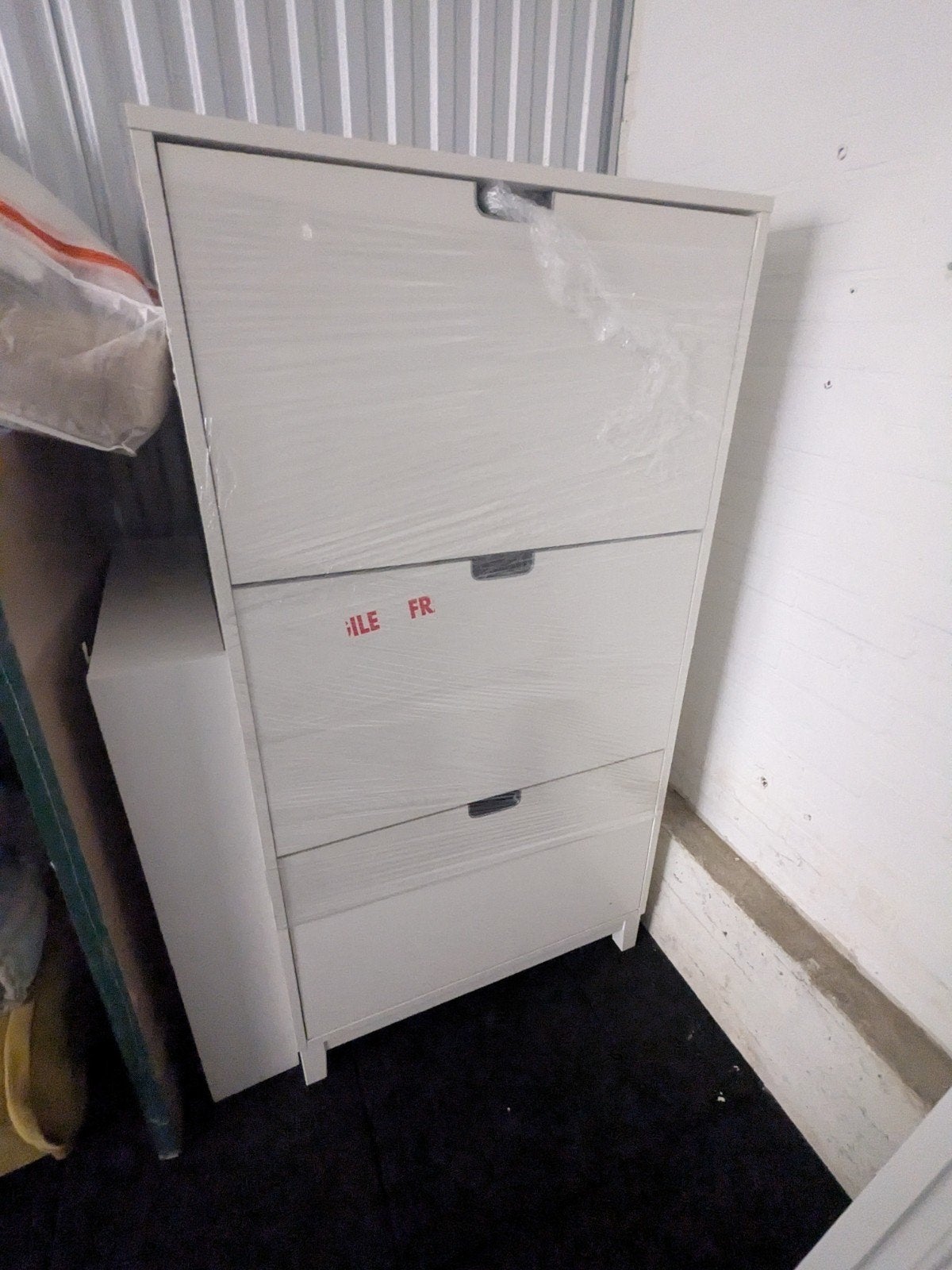 IKEA STÄLL Schoenenkast met 3 vakken, wit, Huis en Inrichting, Ophalen, Gebruikt, Modern, minimalistisch