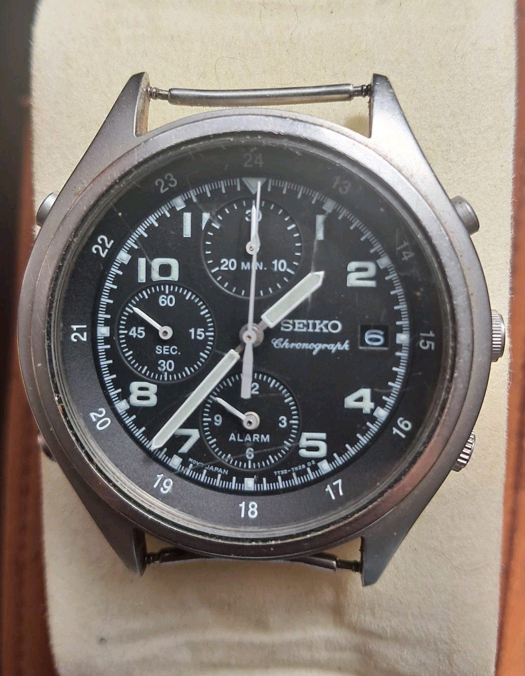 Seiko Chronograph Civilian RAF  7T32-7E70 Herenhorloge, Gebruikt, Staal, Polshorloge, Ophalen of Verzenden