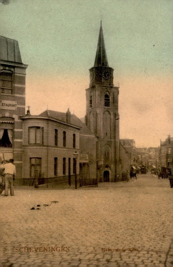 Scheveningen Zicht Herv. Kerk - Tulpkaart Tinto Novum # 316, Verzenden, Voor 1920, Ongelopen, Zuid-Holland