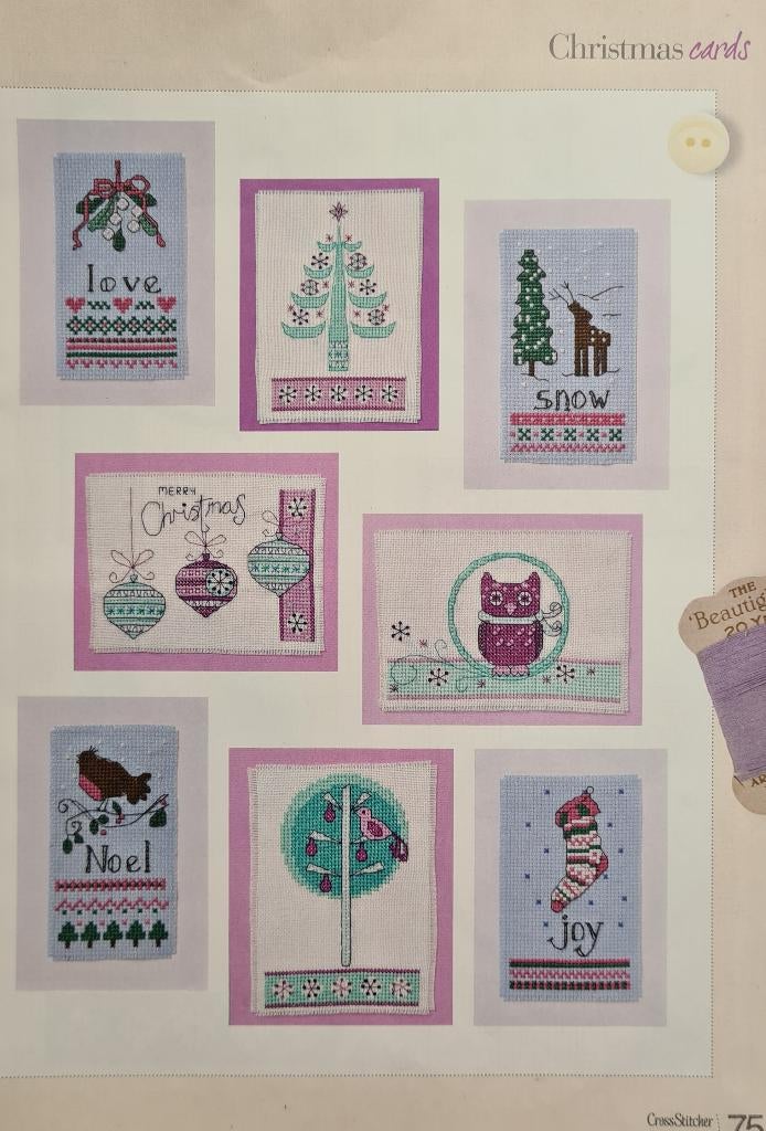 12 Leuke Kerstkaarten borduurpatronen, Hobby en Vrije tijd, Ophalen, Nieuw, Handborduren, Patroon