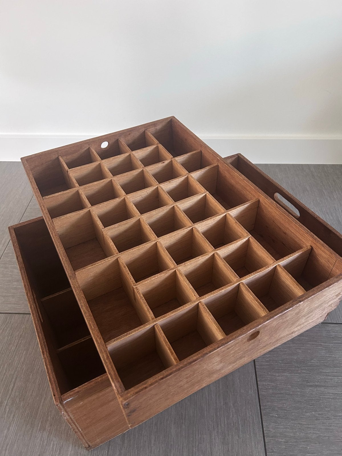 Houten opbergdoos (LEGO) met vakken, Ophalen, Gebruikt, 50 tot 100 cm, 5 – 50