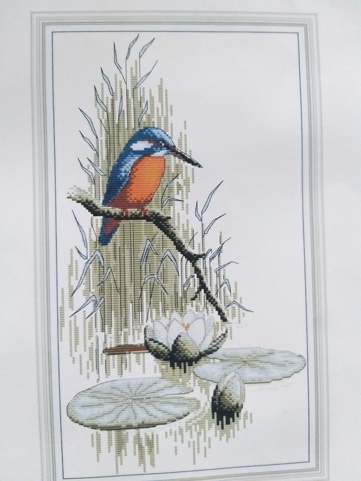 Borduurpakket  Ijsvogel, Verzenden, Nieuw, Handborduren, Borduurpakket