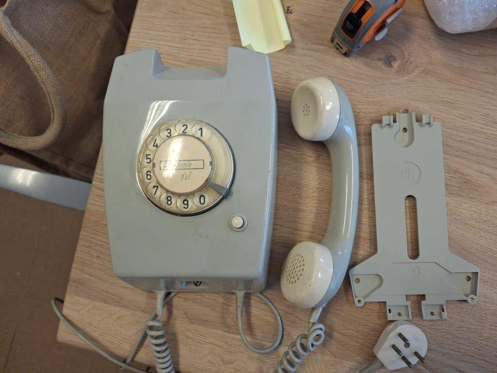 Vintage PTT W65 Draaischijf Telefoon - Grijs, Ophalen of Verzenden, Overige typen