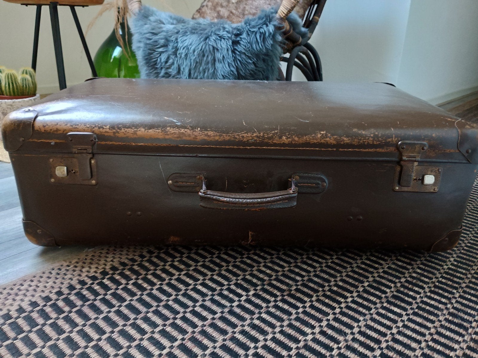 Grote vintage koffer - bruin, Ophalen