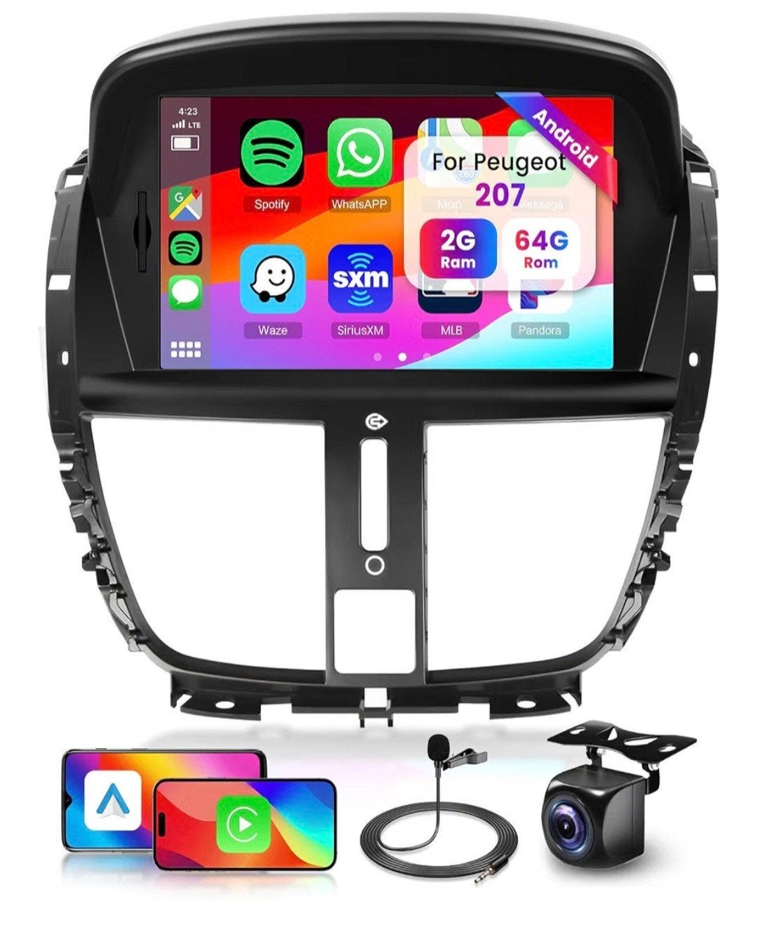 Hodozzy Android Autoradio 2 Din voor Peugeot 207 (Nieuw), Auto diversen, Ophalen, Nieuw