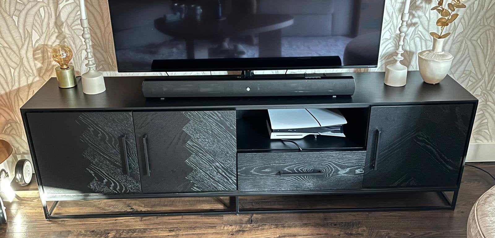 Tv meubel zwart zgan, Ophalen, Zo goed als nieuw, 25 tot 50 cm, Minder dan 100 cm