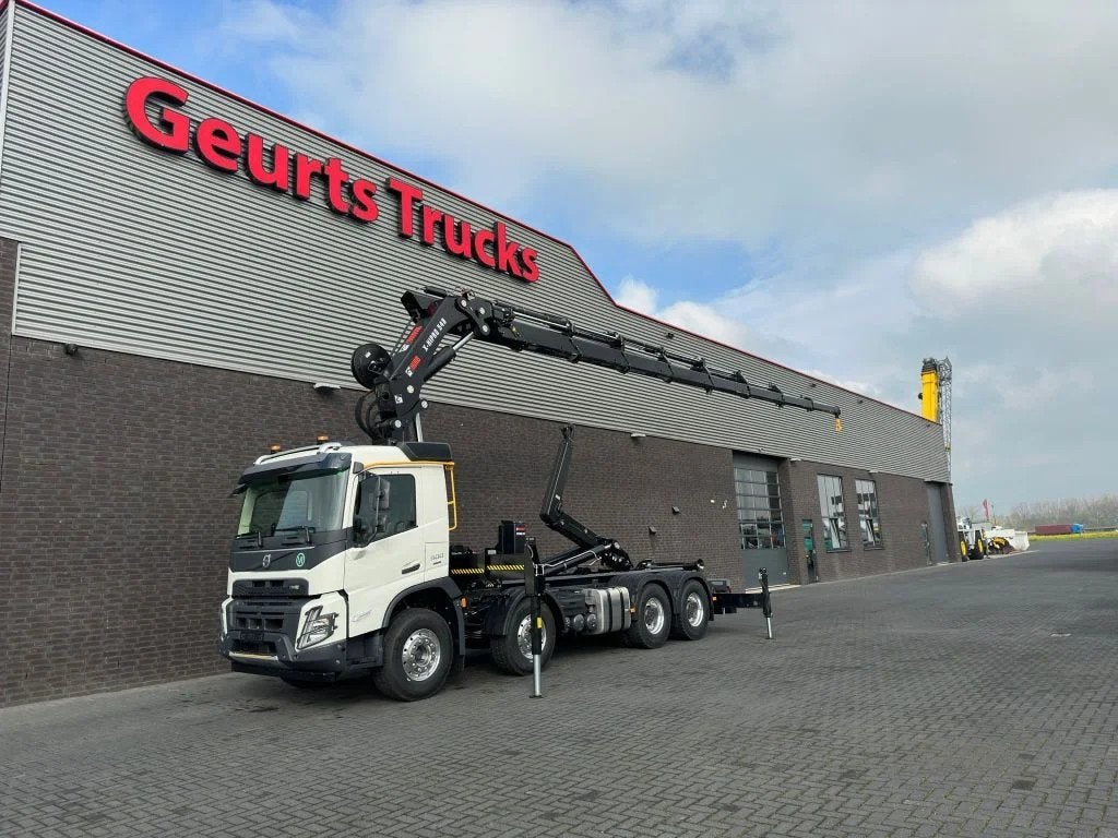 Volvo FMX 500 8X4 HIAB HAAKARM + HIAB 548 E-8 KRAAN/KRAN/CRA, Automaat, Achterwielaandrijving, Wit, Bedrijf