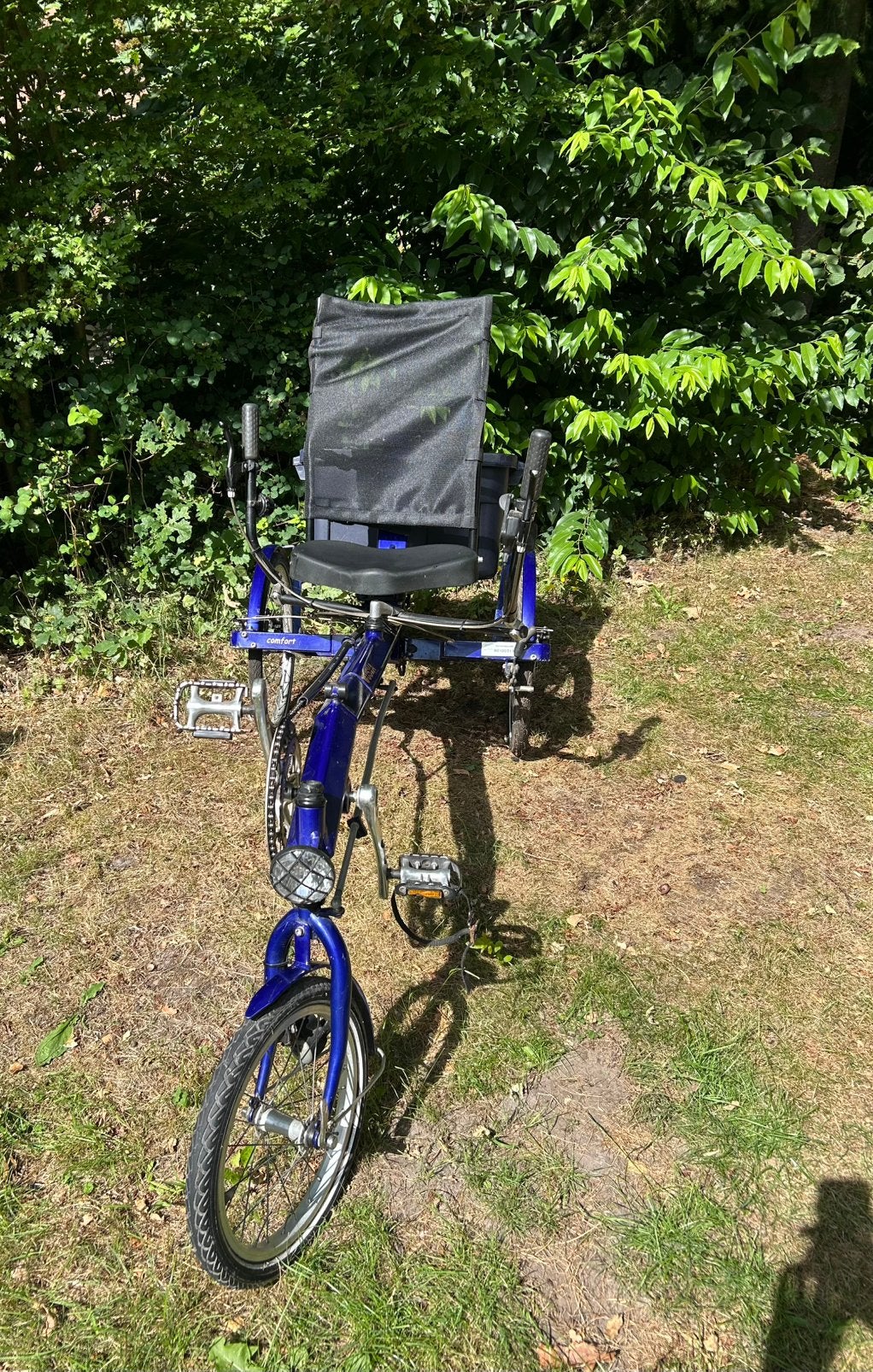 USVA blauwe Comfi driewielfiets voor extra steun met touren, Ophalen, Gebruikt