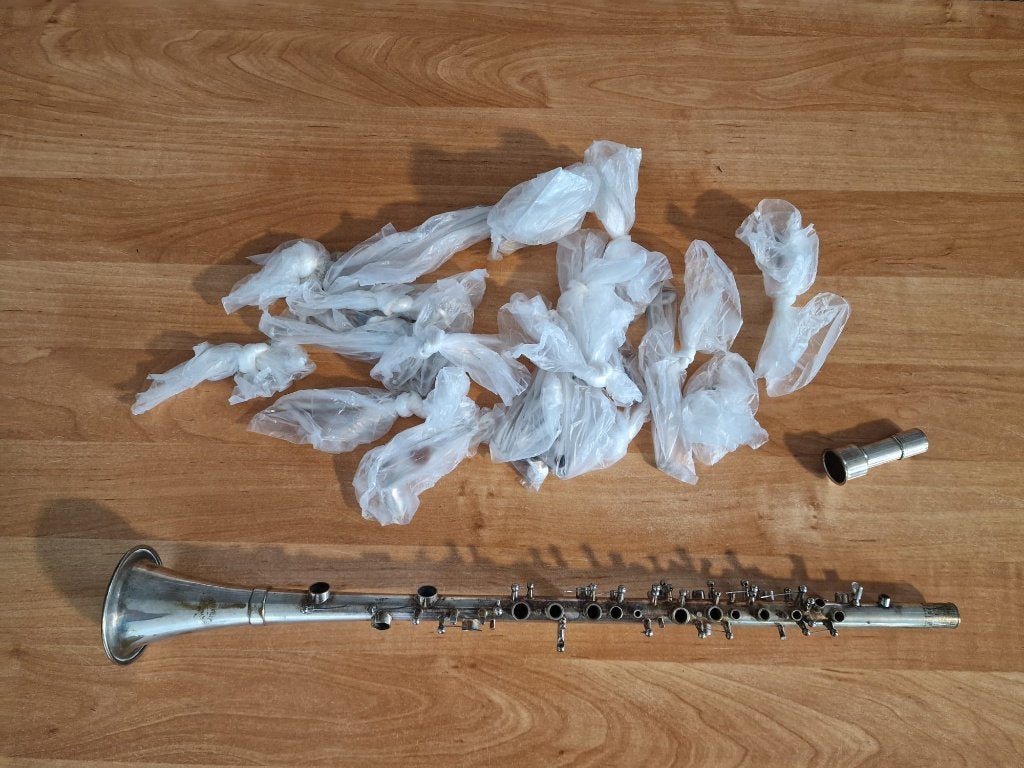 Metalen Klarinet (Greville Paris) (klaar voor revisie), Muziek en Instrumenten, Blaasinstrumenten | Klarinetten, Ophalen of Verzenden