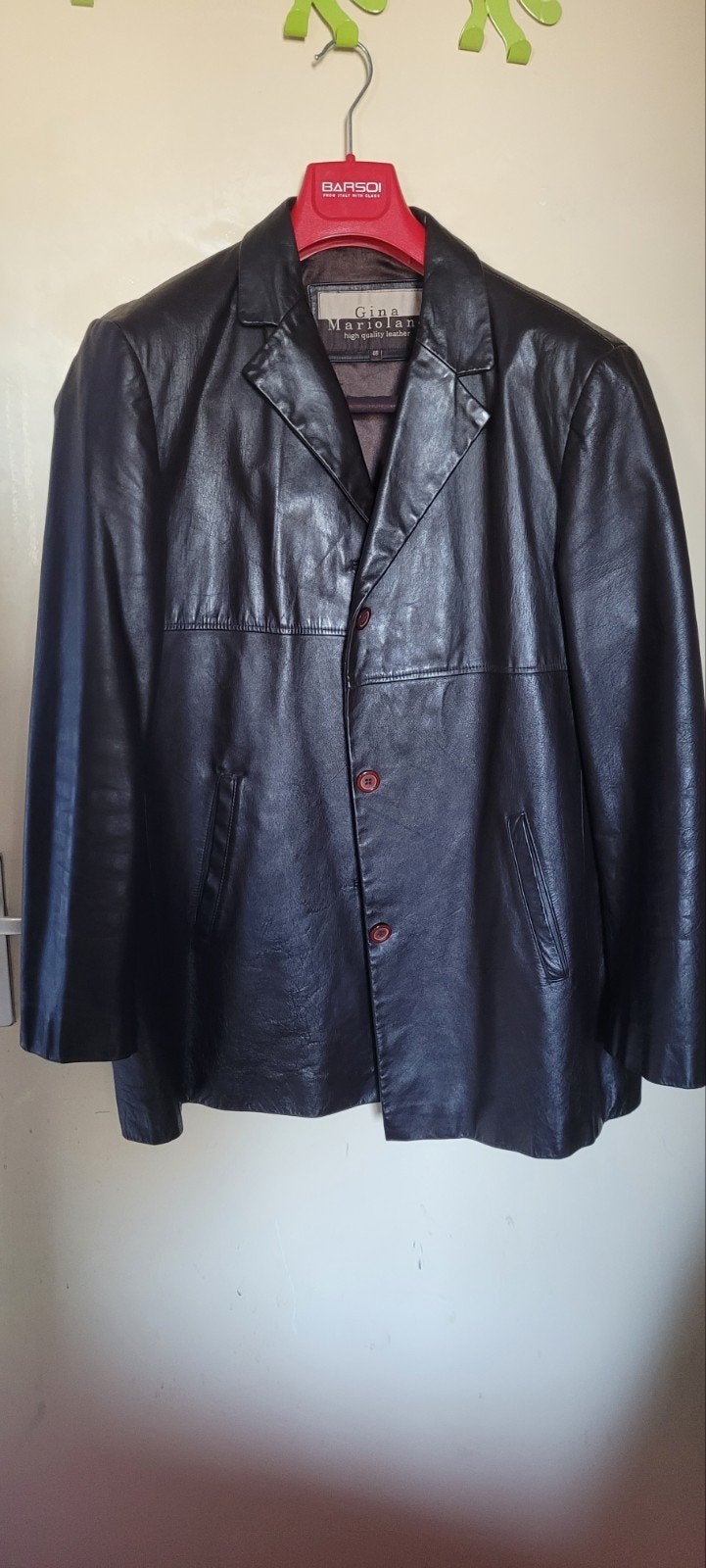 Leren jas Gina Mariolano, maat 46, zwart, Ophalen of Verzenden, Gedragen, Maat 46/48 (XL) of groter, Bruin
