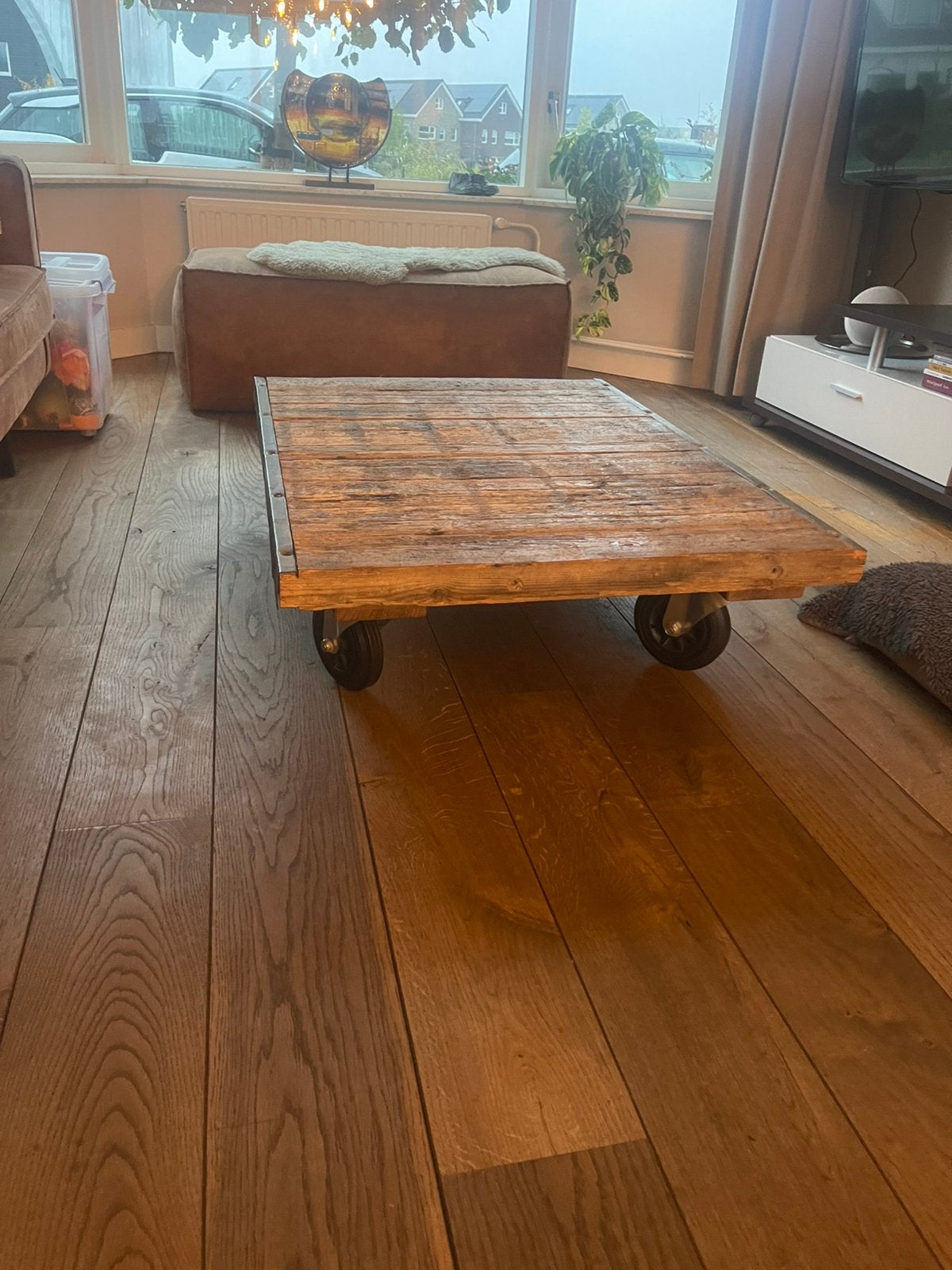 salontafel op wielen (industrieel), Ophalen, Rechthoekig, 100 tot 150 cm, 50 tot 100 cm