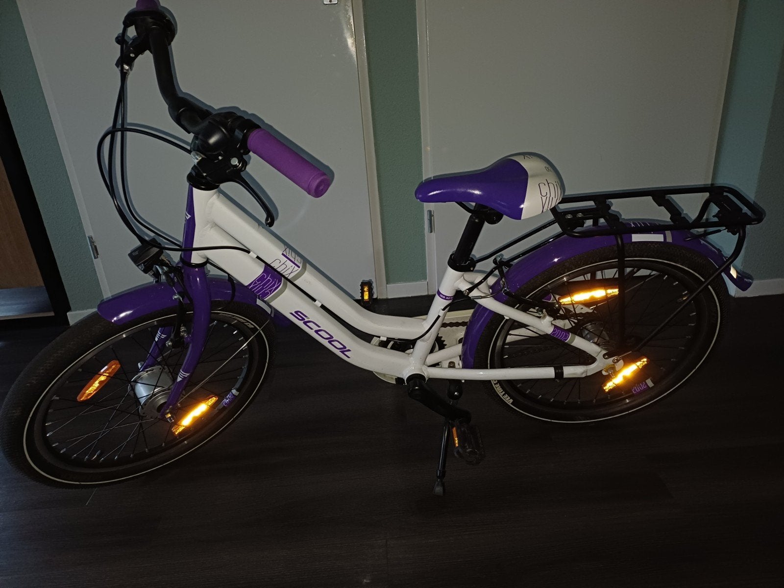 S'COOL chiX twin  20 inch 3-speed - Paars/Wit, Fietsen en Brommers, Fietsen | Kinderfietsjes, Ophalen, Gebruikt, SCOOL, Terugtraprem