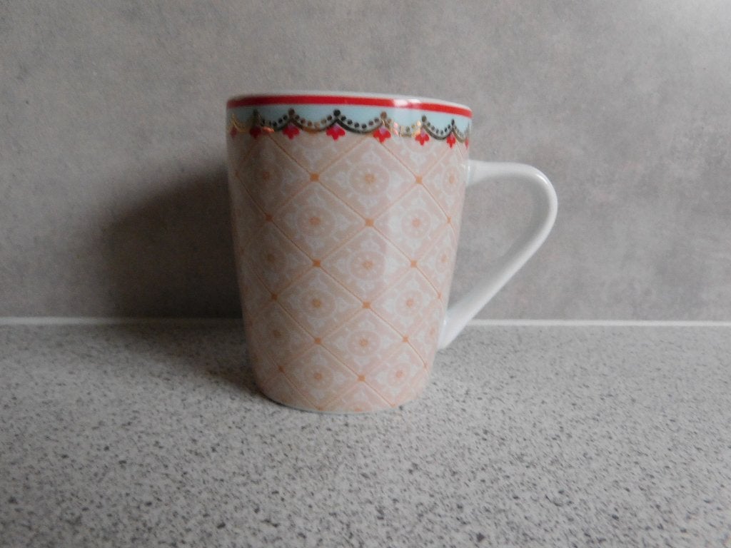 Senseo Mok 180 ml Goud Randje Roze Albert Heijn, Keramiek, Zo goed als nieuw, Albert Heijn, Overige stijlen