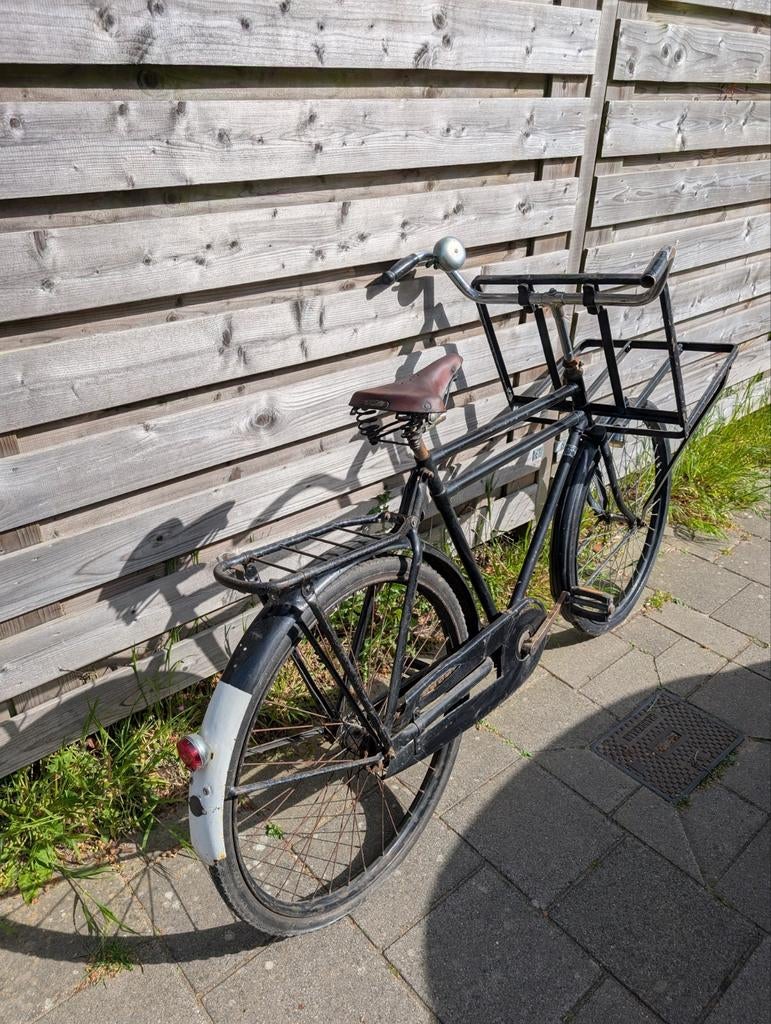 Vintage (~'58) DCR Rotterdam transportfiets met Lepper zadel, Terugtraprem, Gebruikt, Goederen, Ophalen